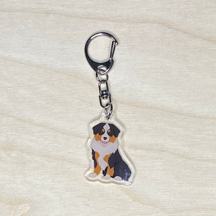 Miniature American Shepherd acrylic zipper pull