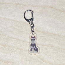 Load image into Gallery viewer, Miniature Schnauzer (cropped ears) acrylic zipper pull
