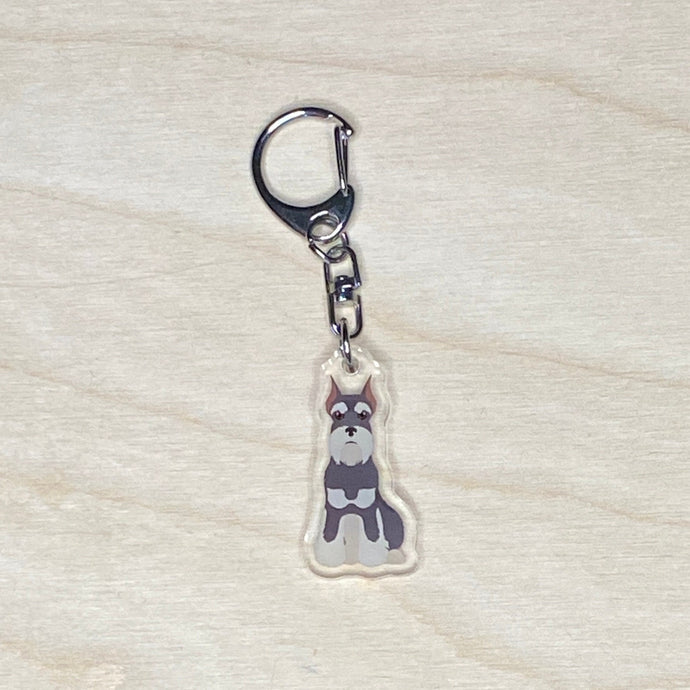 Miniature Schnauzer (cropped ears) acrylic zipper pull