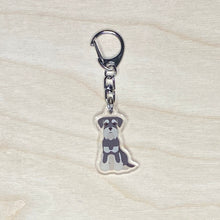 Load image into Gallery viewer, Miniature Schnauzer (natural ears) acrylic zipper pull
