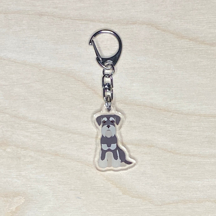 Miniature Schnauzer (natural ears) acrylic zipper pull