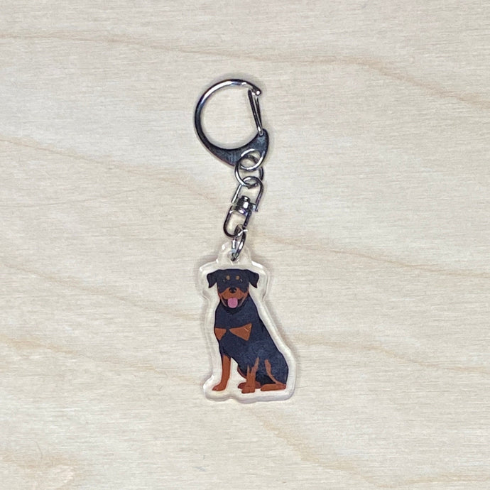 Rottweiler acrylic zipper pull