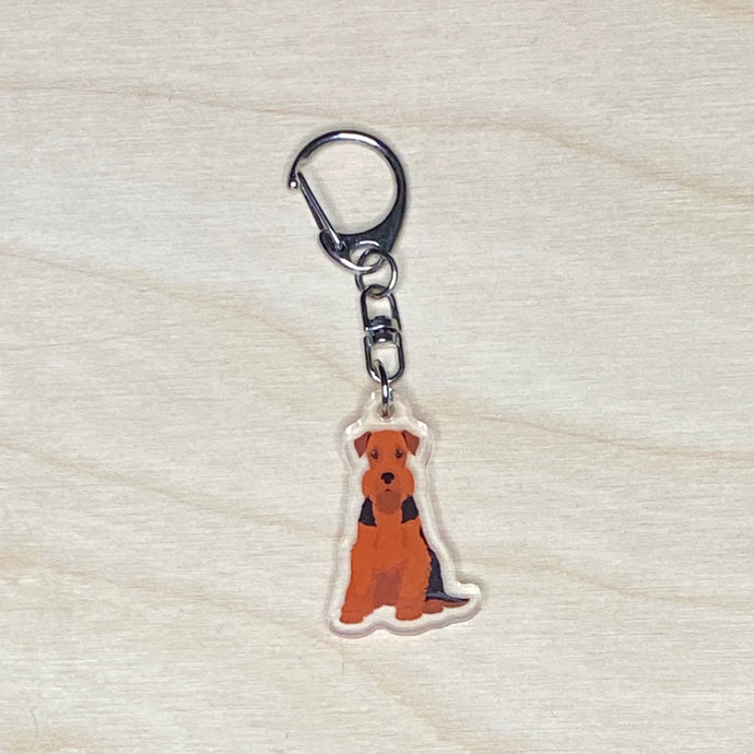 Airedale Terrier acrylic zipper pull