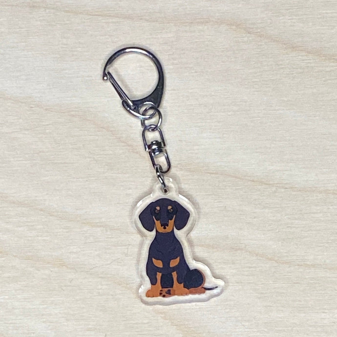 Dachshund acrylic zipper pull