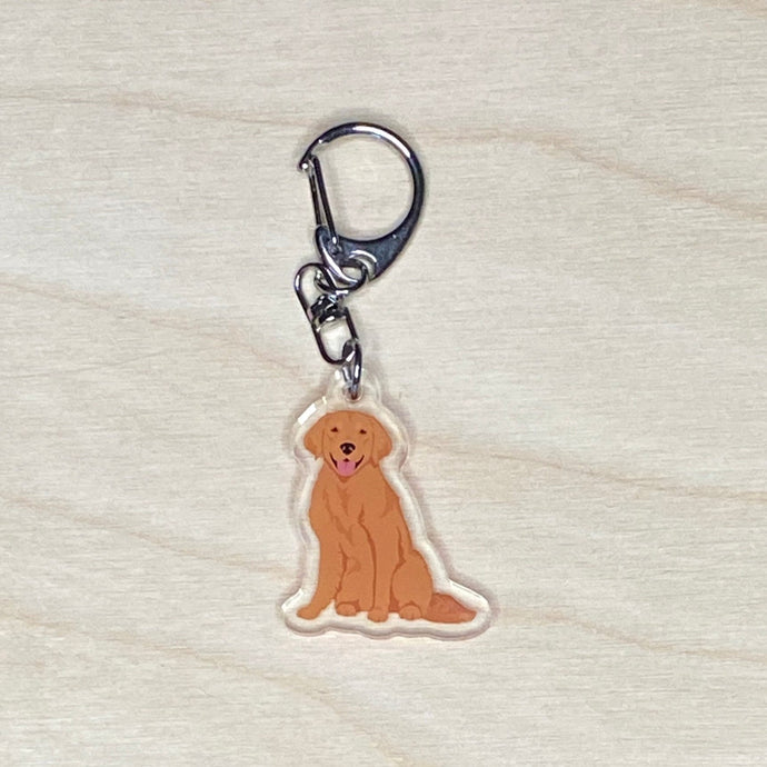 Golden Retriever (#4) acrylic zipper pull