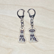 Load image into Gallery viewer, Miniature Schnauzer (natural ears) acrylic zipper pull
