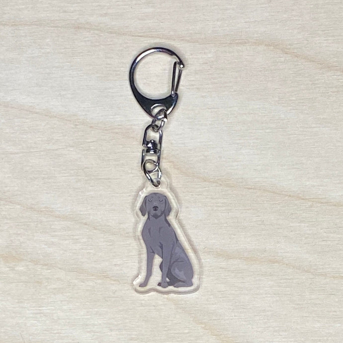 Weimaraner acrylic zipper pull