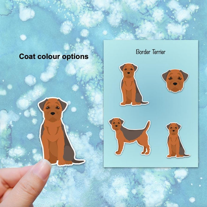 Border Terrier Vinyl Sticker Set