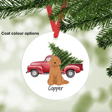 Load image into Gallery viewer, Goldendoodle (Golden Retriever/ Poodle mix) ornament personalized
