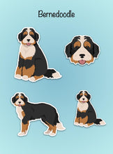 Load image into Gallery viewer, Bernedoodle (Bernese Mountain Dog/Poodle mix) Vinyl Stickers Set
