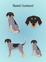 Load image into Gallery viewer, Bluetick Coonhound Vinyl Stickers Set
