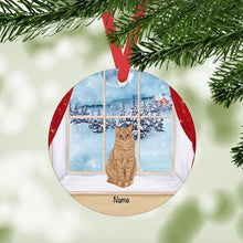 Load image into Gallery viewer, Orange Domestic Shorthair Cat ornament personalized
