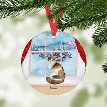 Load image into Gallery viewer, Calico Domestic Shorthair Cat ornament personalized
