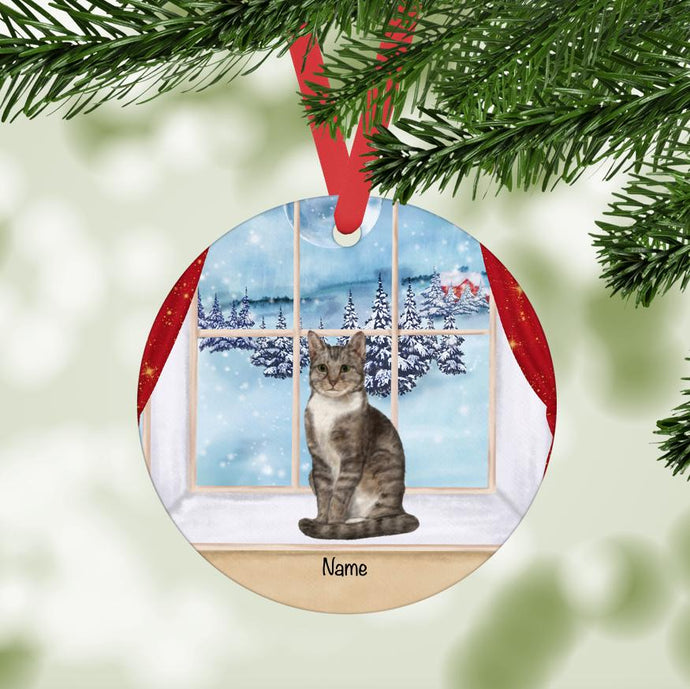 Brown Tabby Domestic Shorthair Cat ornament personalized